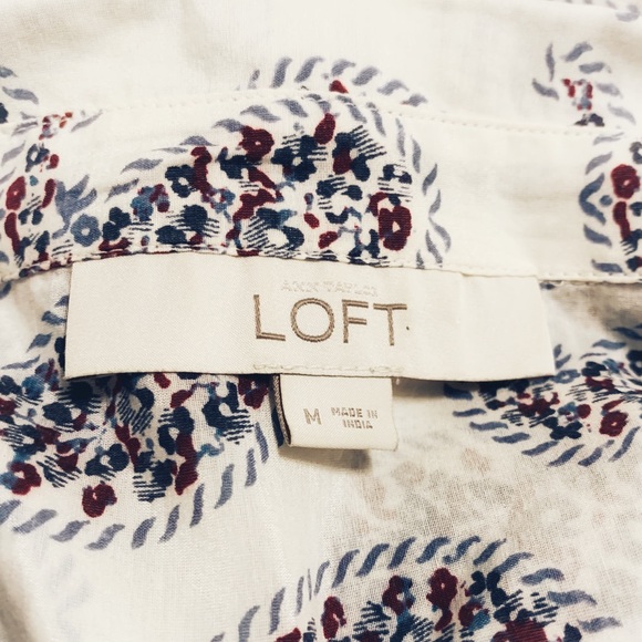 Ann Taylor Loft Softened Paisley Silk Blend Blouse - Picture 4 of 8